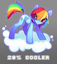 Size: 600x668 | Tagged: dead source, safe, artist:sambragg, rainbow dash, pegasus, pony, g4, 20% cooler, cloud, female, solo