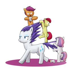 Size: 2000x2000 | Tagged: safe, artist:nitrouspony, apple bloom, rarity, scootaloo, sweetie belle, g4, cutie mark crusaders, female, filly, foal, high res, mare, simple background, transparent background
