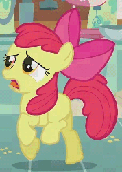 Size: 347x487 | Tagged: safe, screencap, apple bloom, earth pony, pony, call of the cutie, g4, season 1, adorabloom, animated, cropped, cute, desperation, female, solo, trotting, trotting in place