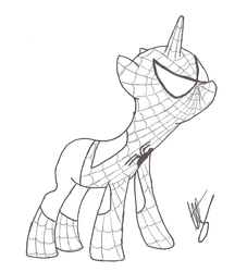 Size: 998x1098 | Tagged: safe, artist:krust78, pony, unicorn, male, marvel, ponified, spider-man, spidercolt