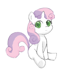 Size: 870x969 | Tagged: safe, alternate version, artist:hetdegon, sweetie belle, pony, g4, female, simple background, sitting, solo, white background