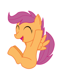 Size: 1683x2081 | Tagged: safe, artist:bonaldo-kun, scootaloo, pegasus, pony, g4, eyes closed, female, open mouth, simple background, solo, transparent background