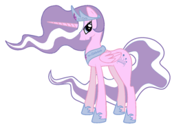 Size: 965x700 | Tagged: safe, diamond tiara, princess celestia, alicorn, pony, g4, female, mare, recolor, simple background, solo, this will end in tears, tiaracorn, transparent background, xk-class end-of-the-world scenario