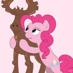 Size: 1024x1024 | Tagged: safe, artist:pexpy, pinkie pie, earth pony, pony, g4, mmmystery on the friendship express, chocolate moose, hilarious in hindsight, kitchen eyes, lip bite, solo