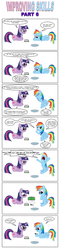 Size: 793x3321 | Tagged: safe, artist:bcrich40, rainbow dash, twilight sparkle, pegasus, pony, unicorn, comic:improving skills, g4, book, comic, dialogue, duo, female, improving skills, mare, panadol, paracetamol, prone, reading, simple background, sitting, unicorn twilight, white background