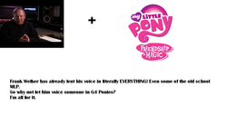 Size: 1137x582 | Tagged: safe, g4, exploitable meme, frank welker, make it happen, meta, my little pony logo, text