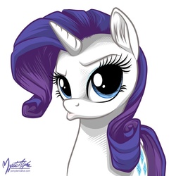 Size: 794x794 | Tagged: safe, artist:mysticalpha, rarity, pony, g4, duckface, female, solo