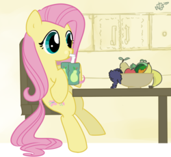 Size: 1525x1401 | Tagged: safe, artist:embertwist, fluttershy, g4, fruit, herbivore, juice box