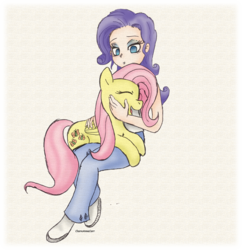 Size: 1000x1031 | Tagged: safe, artist:claireannecarr, fluttershy, rarity, human, g4, humanized