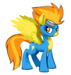 Size: 1369x1459 | Tagged: safe, artist:verrmont, spitfire, pegasus, pony, g4, female, simple background, solo, white background, wonderbolts, wonderbolts uniform