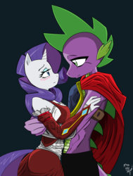 Size: 2322x3064 | Tagged: safe, artist:amostheartman, rarity, spike, anthro, g4, female, high res, interspecies, male, ship:sparity, shipping, straight