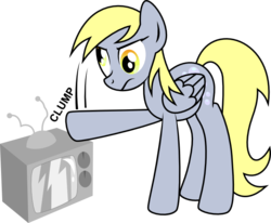 Size: 712x587 | Tagged: safe, artist:ogihb, derpy hooves, pegasus, pony, g4, duo, female, mare, television