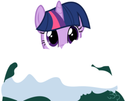 Size: 3219x2613 | Tagged: safe, artist:dontlink, twilight sparkle, pony, unicorn, g4, winter wrap up, bush, bushicorn, cute, female, hiding, high res, simple background, snow, solo, transparent background, twilight bushel, unicorn twilight, vector