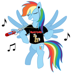 Size: 888x900 | Tagged: safe, artist:evaxilth, rainbow dash, g4, iron maiden, parody