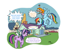 Size: 1024x811 | Tagged: safe, artist:hobbsmeerkat, rainbow dash, twilight sparkle, human, pegasus, pony, unicorn, g4, crossover, ed edd n eddy, jimmy (ed edd n eddy), sarah (ed edd n eddy), unicorn twilight