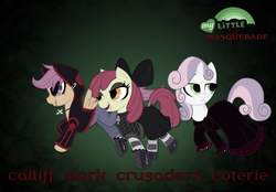 Size: 1280x890 | Tagged: safe, artist:rhanite, apple bloom, scootaloo, sweetie belle, vampire, g4, crossover, cutie mark crusaders, vampire the masquerade, world of darkness