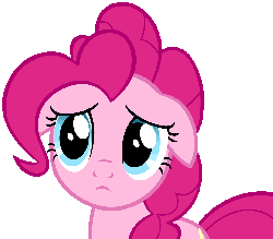 Size: 1082x950 | Tagged: safe, artist:iks83, pinkie pie, earth pony, pony, g4, putting your hoof down, season 2, animated, blue eyes, cute, diapinkes, ears back, eye shimmer, female, floppy ears, mare, pink coat, pink fur, pink hair, pink mane, pink pony, pinkie sad, sad, sadorable, simple background, solo, transparent background, vector, when she doesn't smile