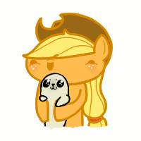 Size: 200x200 | Tagged: safe, artist:stoffy, applejack, seal, g4, :3, :d, animated, cute, eye shimmer, female, happy, lowres, open mouth, smiling