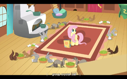 Size: 768x480 | Tagged: safe, screencap, fluttershy, g4, putting your hoof down, fortune telling, youtube caption