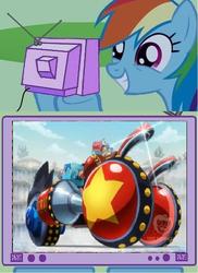 Size: 563x772 | Tagged: safe, rainbow dash, pony, g4, exploitable meme, franky, meme, one piece, tv meme