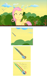 Size: 1920x3164 | Tagged: safe, edit, edited screencap, screencap, fluttershy, rainbow dash, g4, the cutie mark chronicles, chubbie, comic, ei, female, filly, filly fluttershy, hub logo, moustache, mspaintponies, younger