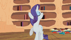 Size: 640x360 | Tagged: safe, screencap, rarity, pony, unicorn, g4, season 2, secret of my excess, animated, bedroom eyes, female, it's magnificent, lip bite, love face, mare, solo, sparkles