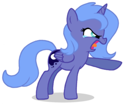 Size: 600x505 | Tagged: dead source, safe, artist:flausch-katzerl, princess luna, alicorn, pony, g4, angry, crying, cute, female, simple background, solo, transparent background, woona