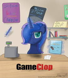 Size: 1000x1150 | Tagged: safe, artist:bengo538, princess luna, pony, gamer luna, g4, female, ponytail, solo