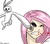 Size: 3606x3144 | Tagged: safe, artist:tao-mell, angel bunny, fluttershy, g4, abuse, angel is a bunny bastard, duo, flutterbuse, high res, humanized