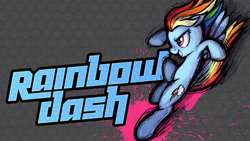 Size: 600x338 | Tagged: safe, artist:mane6, rainbow dash, pegasus, pony, fighting is magic, g4, action pose, determined, female, kick, mare, music, paint splatter, solo