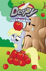 Size: 1649x2546 | Tagged: safe, artist:smashinator, derpy hooves, pegasus, pony, g4, apple, crossover, female, food, kirby (series), kirby derpy, kirby: nightmare in dream land, mare, parody, whispy woods
