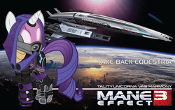 Size: 4962x3126 | Tagged: safe, artist:smashinator, rarity, pony, g4, crossover, mass effect, mass effect 3, normandy, solo, tali'zorah vas normandy