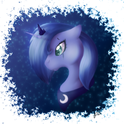 Size: 1000x1000 | Tagged: safe, artist:lunethetiger, princess luna, pony, g4, crying, female, solo