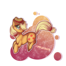 Size: 1200x1200 | Tagged: safe, artist:lunethetiger, applejack, earth pony, pony, g4, female, looking up, mare, simple background, smiling, solo, transparent background