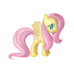 Size: 1000x1000 | Tagged: safe, artist:lunethetiger, fluttershy, pegasus, pony, g4, female, looking at you, mare, profile, simple background, solo, transparent background