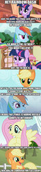 Size: 625x2596 | Tagged: safe, applejack, fluttershy, rainbow dash, twilight sparkle, g4, caption, comic, conversation