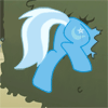 Size: 100x100 | Tagged: safe, artist:foxbeast, trixie, pony, unicorn, g4, animated, bush, butt, butt only, buttstuck, female, hoofy-kicks, plot, recolor, solo, stuck, the great and powerful ass