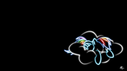 Size: 1920x1080 | Tagged: safe, artist:thejayowl, rainbow dash, pegasus, pony, g4, black background, cloud, simple background, sleeping, wallpaper
