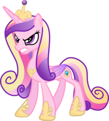 Size: 3979x4442 | Tagged: safe, artist:voaxmasterspydre, princess cadance, alicorn, pony, g4, angry, concave belly, female, gritted teeth, jewelry, mare, regalia, simple background, slender, solo, teeth, thin, transparent background, vector