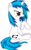 Size: 2859x4604 | Tagged: safe, artist:voaxmasterspydre, dj pon-3, vinyl scratch, pony, unicorn, g4, backwards cutie mark, female, hooves, horn, mare, open mouth, simple background, sitting, solo, transparent background, vector