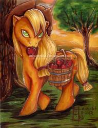 Size: 1456x1904 | Tagged: safe, artist:missperidot, applejack, earth pony, pony, g4, female, solo