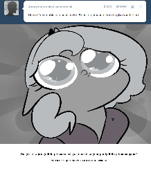 Size: 666x763 | Tagged: safe, artist:egophiliac, princess luna, pony, moonstuck, g4, animated, ask, comic, cute, eye shimmer, female, filly, grayscale, lunabetes, marauder's mantle, monochrome, pouting, puppy dog eyes, solo, tumblr, weapons-grade cute, woona, younger
