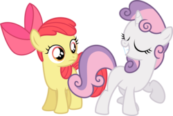 Size: 7300x4900 | Tagged: safe, artist:flizzick, apple bloom, sweetie belle, g4, absurd resolution, duo, duo female, female, simple background, svg, transparent background, vector