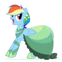 Size: 650x650 | Tagged: safe, artist:yokokinawa, rainbow dash, pony, g4, clothes, dress, female, simple background, solo, transparent background