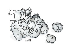 Size: 960x704 | Tagged: safe, artist:kmeb, fluffy pony, fluff pile, fluffy pony original art