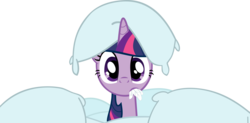 Size: 15971x7845 | Tagged: safe, artist:churminess, twilight sparkle, g4, look before you sleep, absurd resolution, feather, pillow, simple background, transparent background, vector