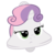 Size: 4000x4000 | Tagged: safe, artist:murdareik, sweetie belle, g4, absurd resolution, bell, female, filly, foal, namesake, objectification, pun, simple background, solo, sweetie bell, sweetie belle is not amused, transparent background, unamused, vector, visual pun