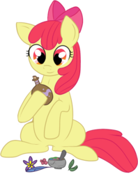 Size: 361x456 | Tagged: safe, artist:lulubell, apple bloom, earth pony, pony, g4, bow, female, filly, potion, simple background, smiling, solo, transparent background, witchcraft