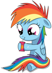 Size: 3000x4182 | Tagged: dead source, safe, artist:chubble-munch, rainbow dash, pegasus, pony, g4, cute, dashabetes, drinking, female, filly, filly rainbow dash, juice box, simple background, sipping, solo, straw, transparent background