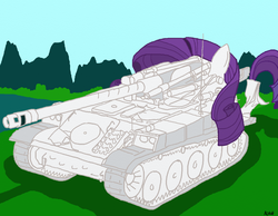 Size: 1280x994 | Tagged: safe, artist:alvchfokarev, rarity, tank pony, g4, pony tank, raritank, solo, tank (vehicle)